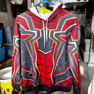Spiderman Hoodie ~ Size Boys 18-20/Mens Small ~ Avengers 4 Endgame Iron Spider